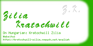 zilia kratochwill business card